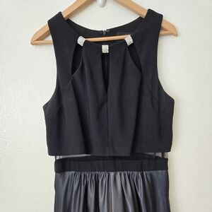 Betsy & Adam Black Dress with Silver Accents